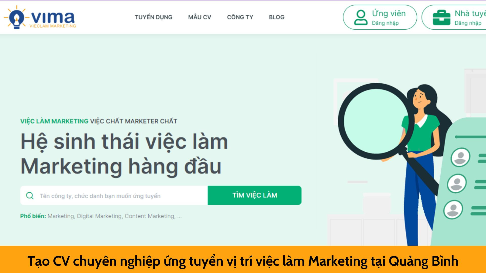 Tạo CV chuyên nghiệp ứng tuyển vị trí việc làm Marketing tại Quảng Bình